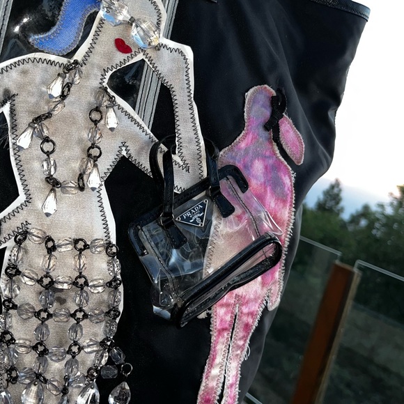 Prada: Runway Beaded Tessuto Models on Runway Limited Edition Nylon Tote Bag - Picture 6 of 17